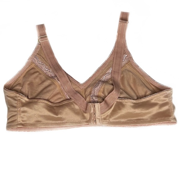 NEW Levex Nude w/ Floral Lace Trim Wire-free Comfort Support Bra 44DD Style 1273 - Picture 3 of 3